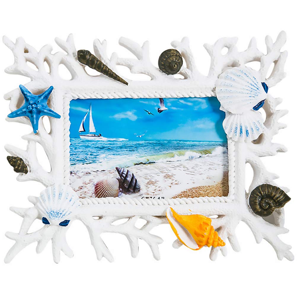 Amazon.com - ARTIBETTER Coral Shell Photo Frame 6 Inch Resin