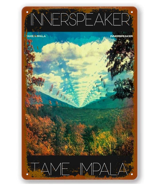 Music Innerspeaker Tame Impala Poster Vintage Metal Tin Sign Wall Decoration For Garage Yard Home Cafe Bar Club Hotel 8 X 12 Inch
