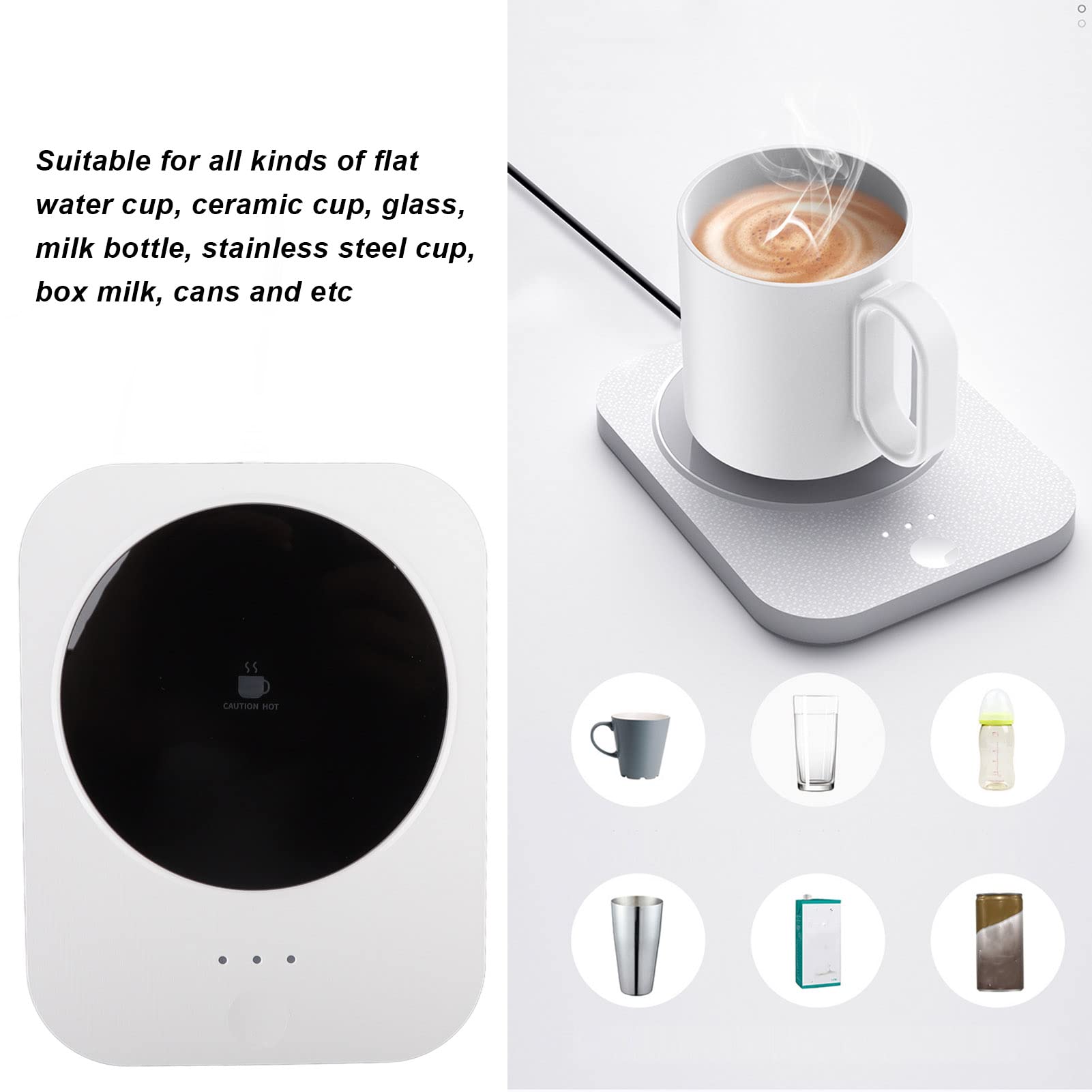 Coffee Mug Warmer, Electric Beverage Warmers Office Home USB Power Smart Cup Heater for Hot Coffee Tea Espressos Milk