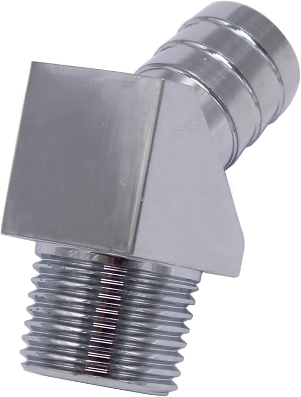 45 Degree Heater Hose Intake Manifold Fitting for 1/2"NPT to for 5/8" Barb Chrome