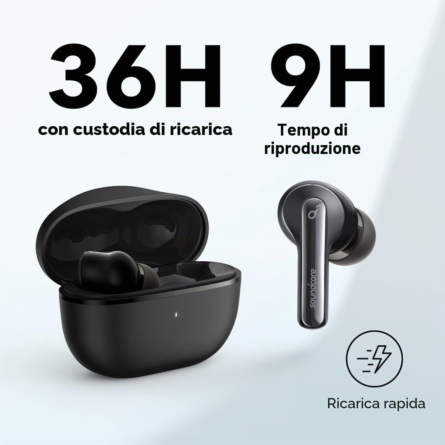 Soundcore by Anker P3i Cuffie Bluetooth Cancellazione Rumore Attiva Ibrida, Cuffie Bluetooth 5.2 con driver 10mm, 36 Ore di riproduzione, Chiamate 4 microfoni AI, EQ Personalizzata, Trasparenza