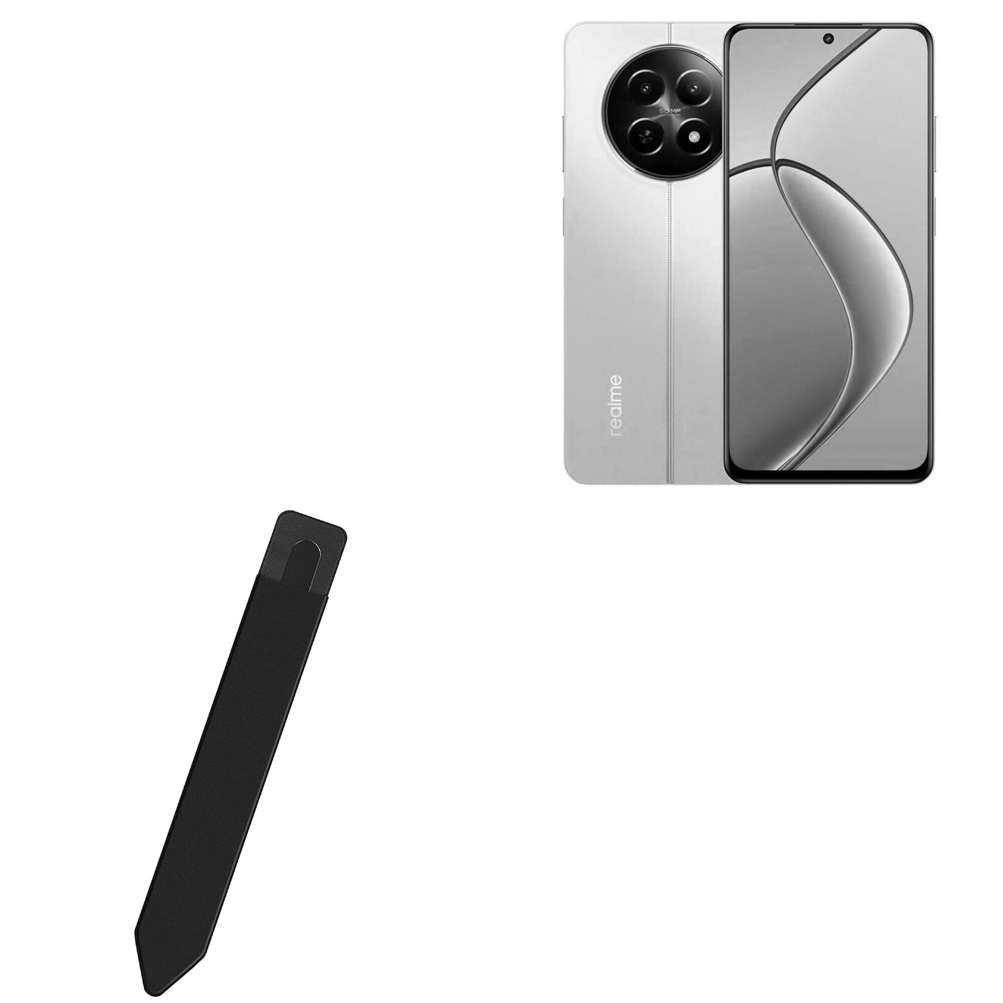 BoxWave Stylus Pouch Compatible with Realme C65 5G - Stylus PortaPouch, Stylus Holder Carrier Portable Self-Adhesive - Jet Black
