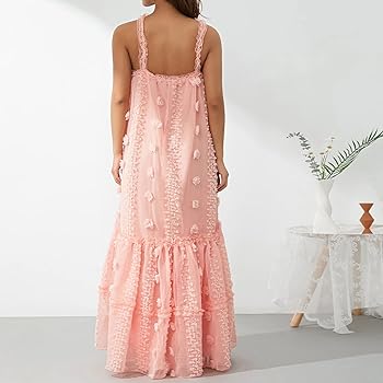 ワンピース sheller 2way lace stripe long dress Maxi Dress with Lace Trim