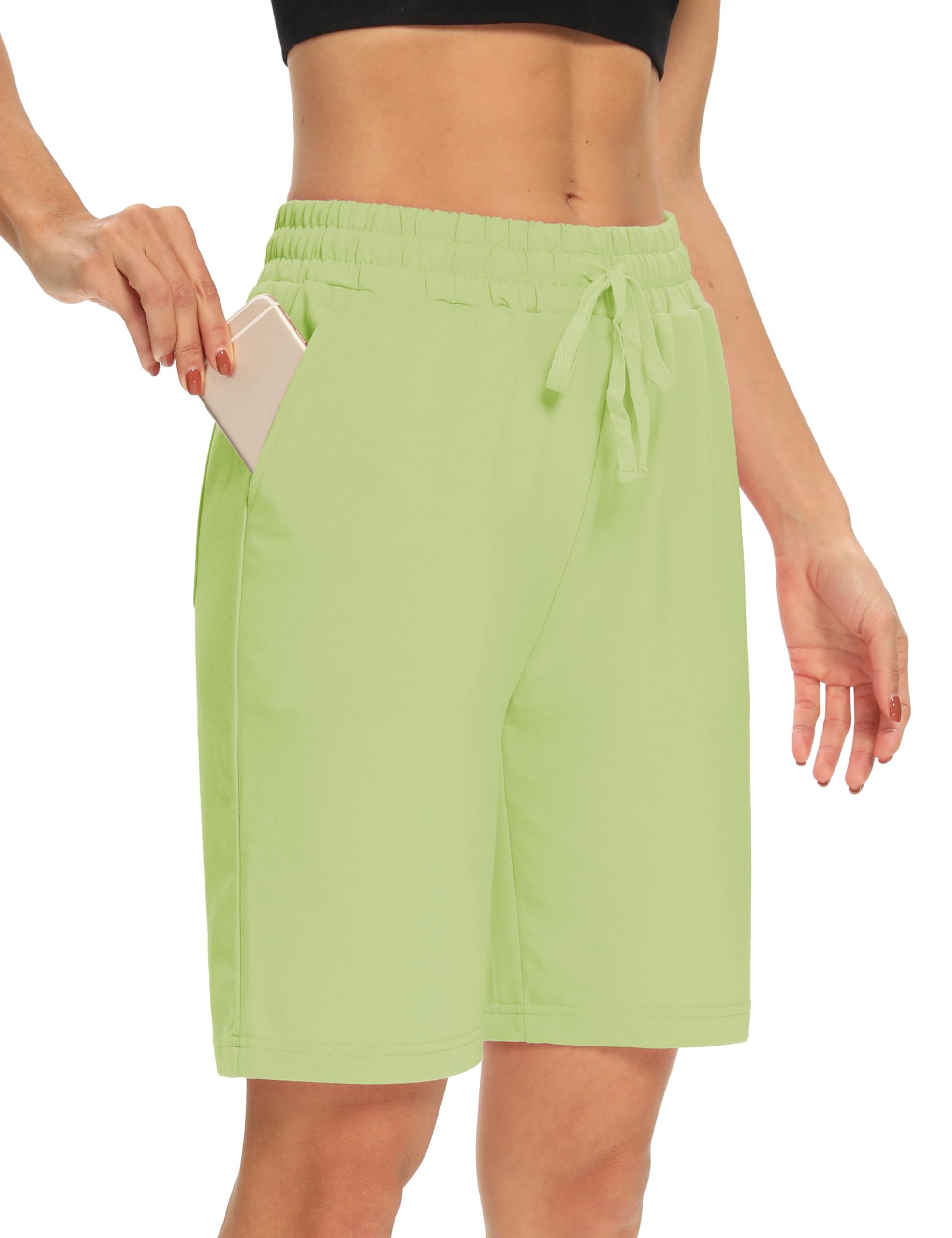 DIBAOLONG Womens Yoga Shorts Loose Comfy Drawstring Lounge Bermuda Shorts with 3 Pockets