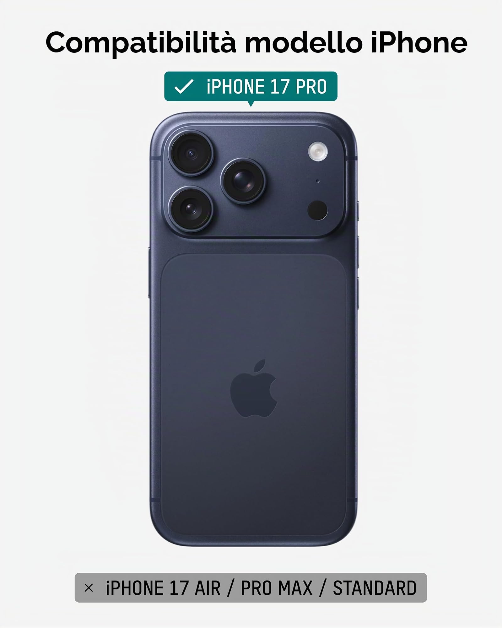 Mous per iPhone 17 Pro Limitless Pelle Nera Cover, Compatibile con MagSafe, Protezione Completa della Fotocamera, Antiurto, Nero