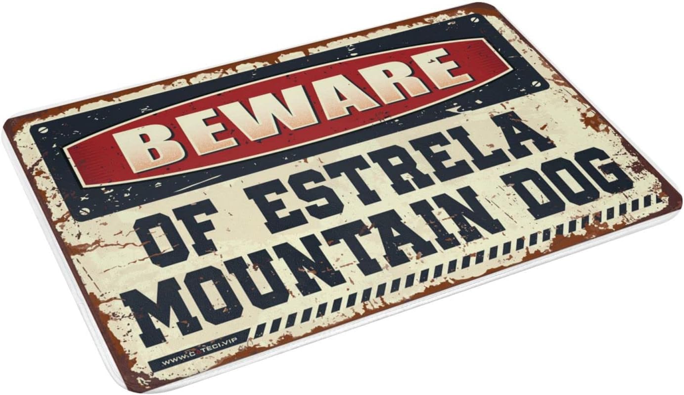 Men Cave Decor Beware of Estrela Mountain Dog Doormat Door Mats for Inside Entry Winter Doormat Outdoor (Size : 65X90CM)