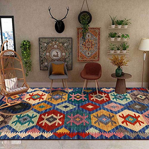 Moquette douce à poils ras géométriques tapis antidérapant de qualité - 2
