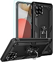 Vista 1 de Funda para Galaxy A42 5G, con protector de pantalla HD, [grado militar] anillo de montaje en coche con soporte híbrido de policarbonato duro