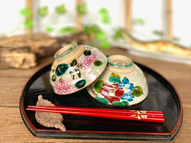 京焼 清水焼 紫地桜紋ご飯茶碗 昇峰 小 5 京焼 昇