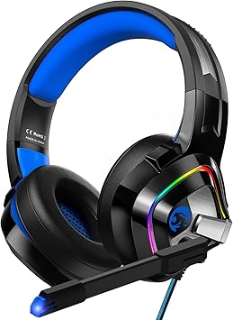 Gaming Headset for PC PS4 PS5 Xbox One Xbox Series S X Switch Noise Canceling.