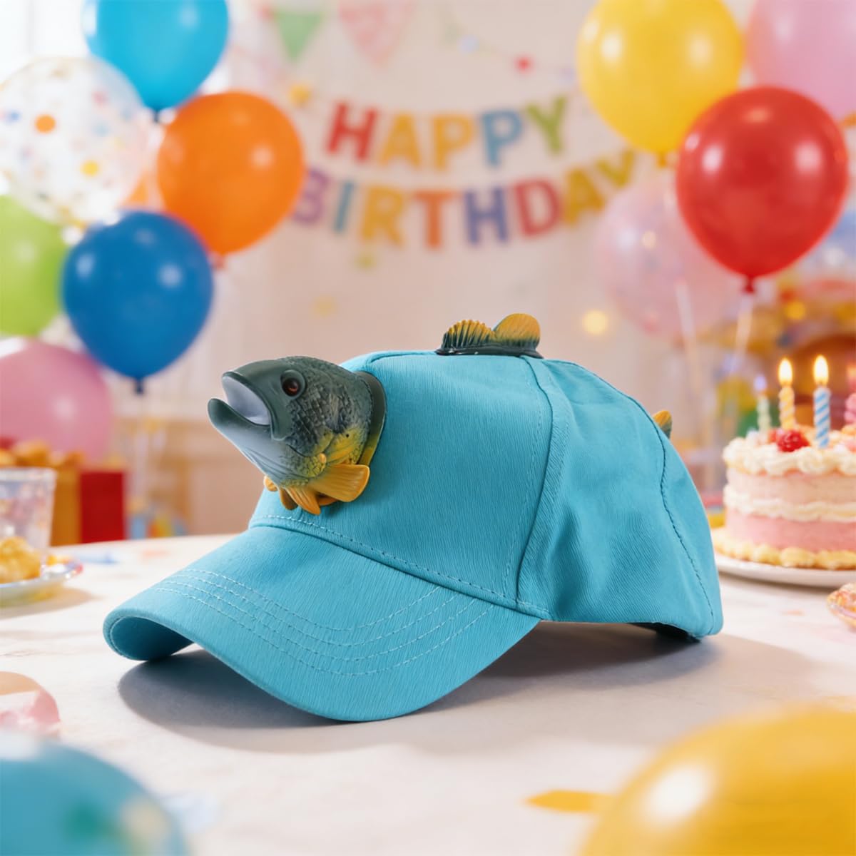 Alide Gorra de béisbol con diseño de pez 3D, novedosa Gorra de béisbol con diseño de Animal, Transpirable, Informal, para Exteriores, Fiestas y Uso Diario.