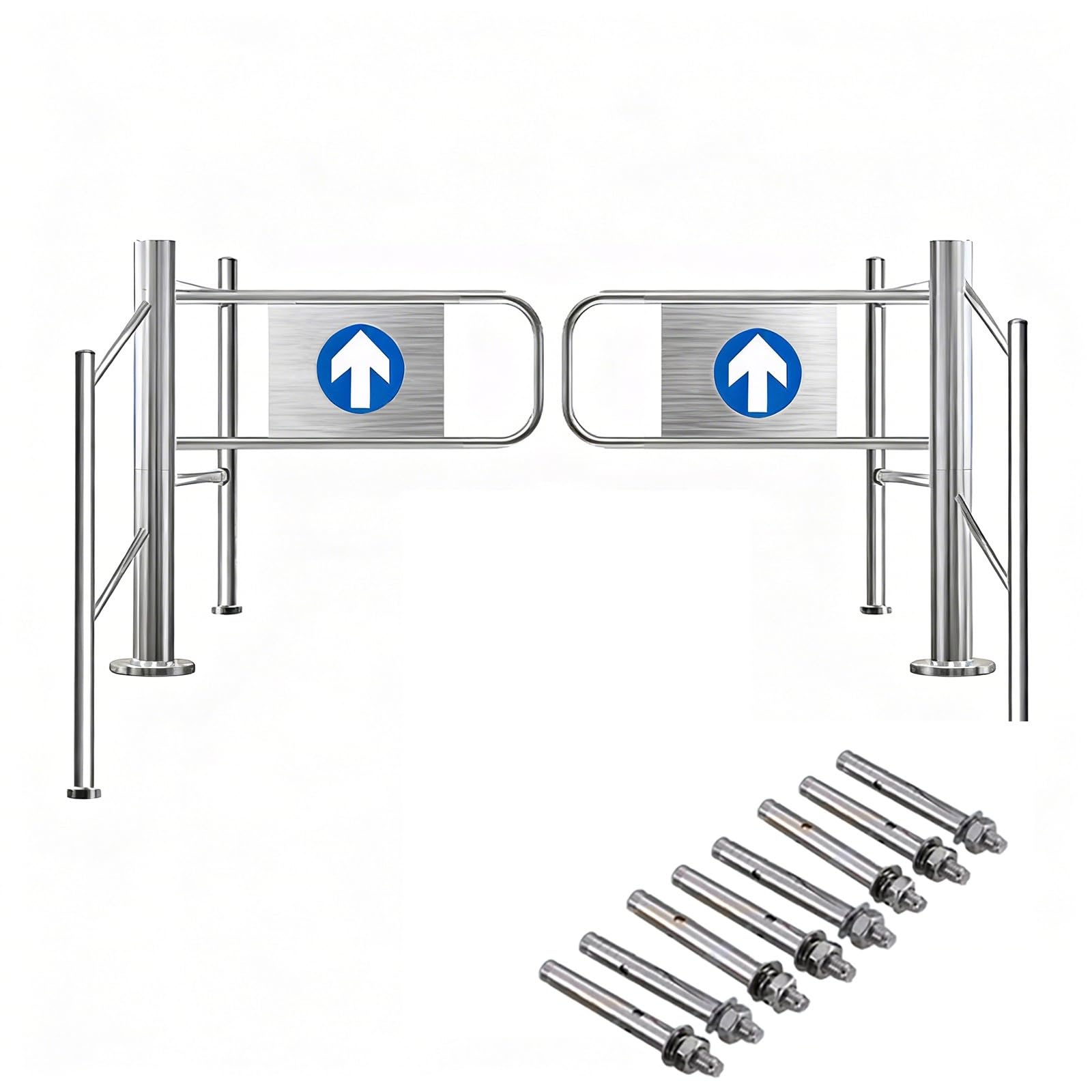 Aioneer Automatic Rebound Swing Gate With Spring-Loaded Closure, Manual 90° Open Pedestrian Entrance Door For Commercial And Industrial Use-190cm/74.8in