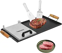 Chapa Com Cabo Lateral 60x30 Ferro Industrial Fogão Cor Grafite com 3 acessórios utéis