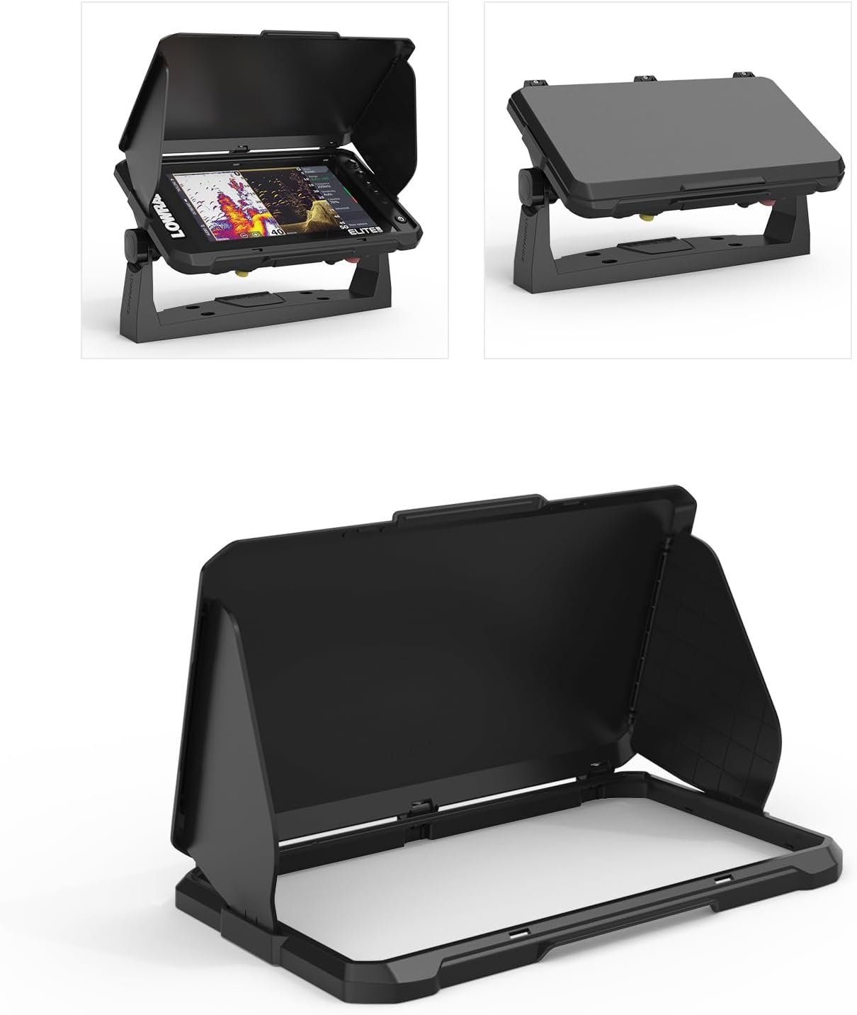 Foldable Sun Visor Shield Cover for Lowrance Elite FS 9 Fish Finder,Waterproof ABS Plastic, Marine Fish Finder Screen Protector with Anti-Glare Shade (Black)