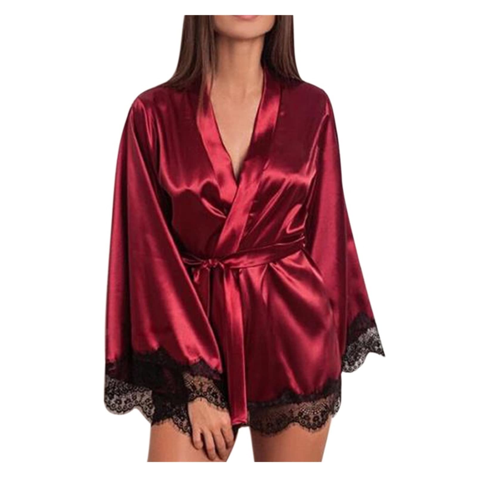 Ręcznik Robe Satin Robe Kobieca koszula nocna Solidna bielizna nocna Jedwabisty prezent ślubny dla nowożeńców Casual Kimono Szlafrok Suknia Koszula nocna Bielizna nocna good