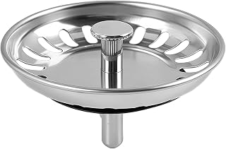 Tapon Fregadero Cocina 80mm De Acero Inoxidable para Fregadero De Cocina, Tapon Universal Fregadero,Apto para Aberturas Desde 80 Mm, Manejo Sencillo En El Día A Día