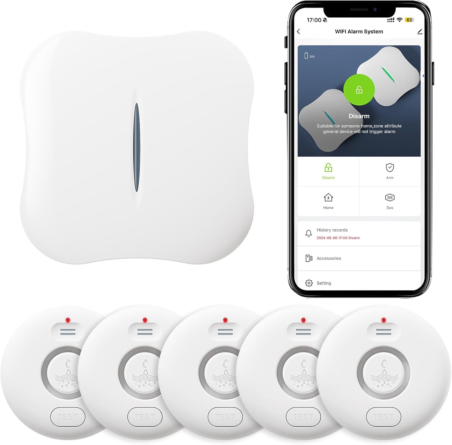 WiFi Water Leak Detectors 5 Pack