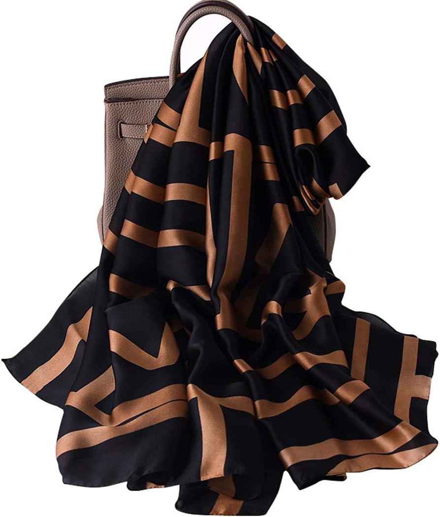 K-ElewonFashion Scarves Silk Feeling Scarf Long Lightweight Shawls for Women