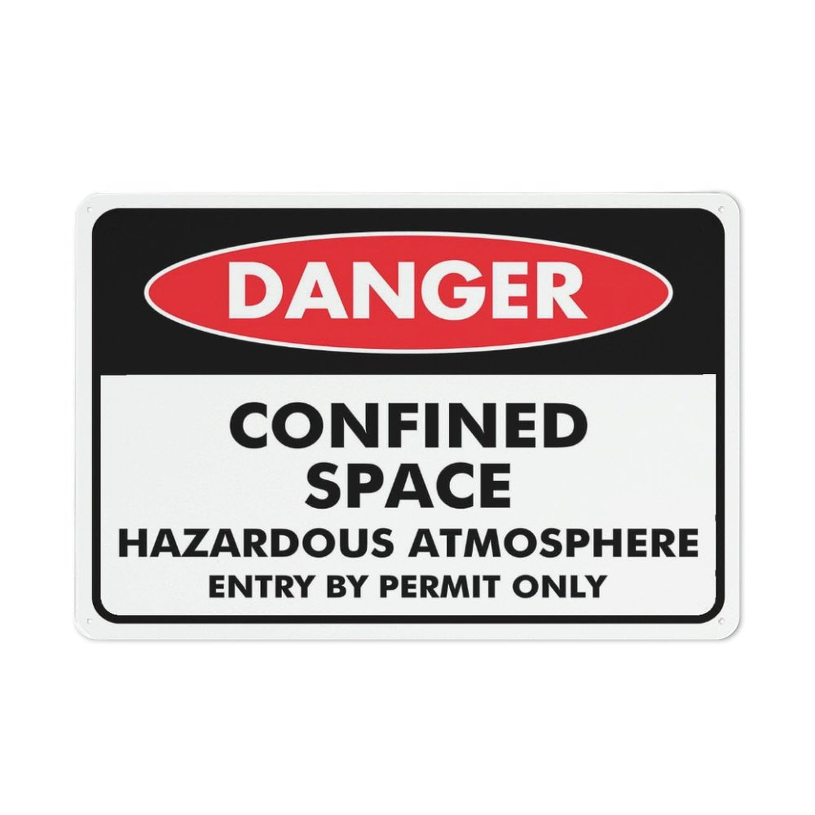 peiyeety Puhayexi Danger Confined Space Hazardous Atmosphere Entry By Permit Only Sign - 8"x12" Rust Free Aluminum, Outdoor/Indoor For Home/Business/Yard