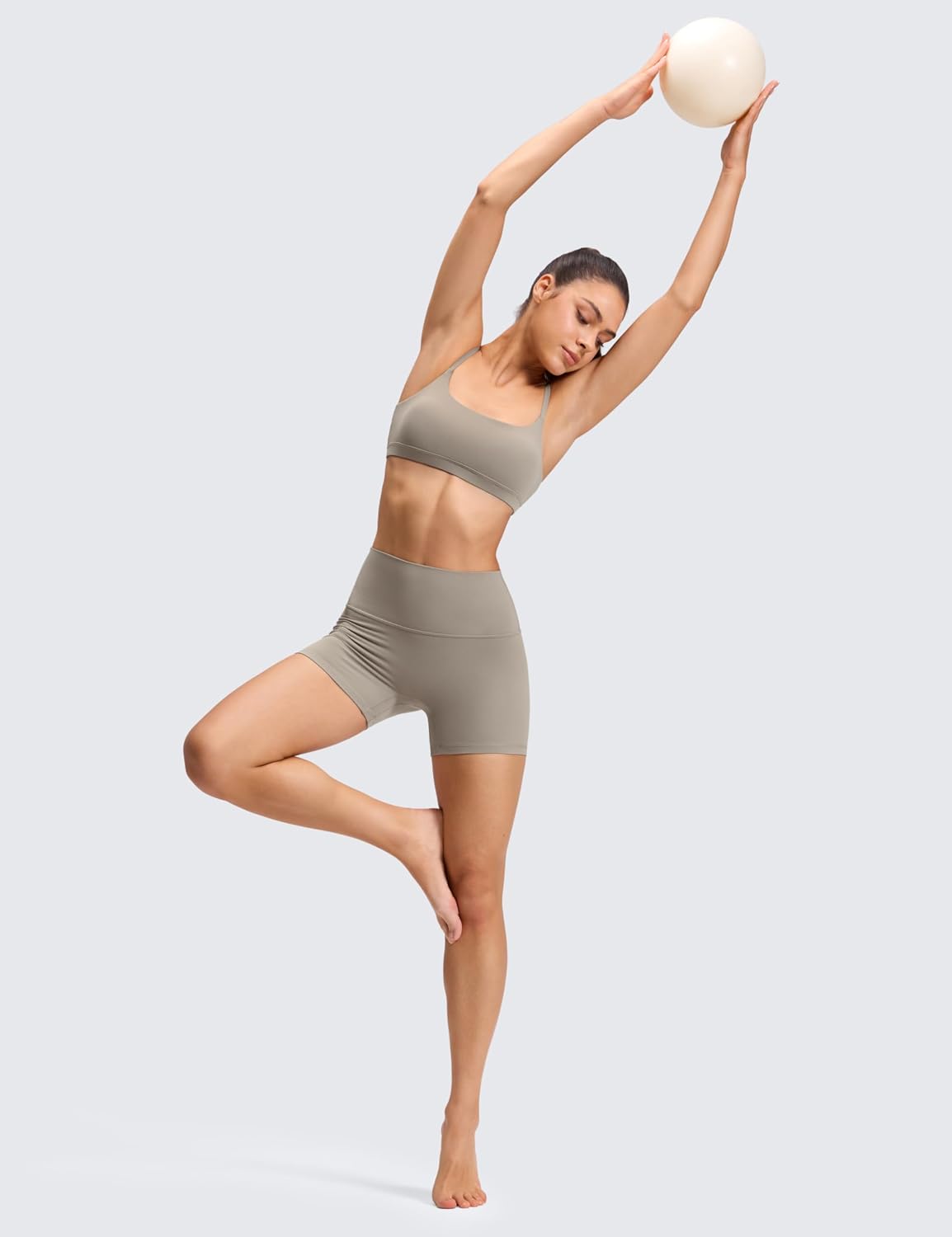 CRZ YOGA Butterluxe No Front Seam Biker Shorts 4" - High Waisted Lounge Pilates Workout Athletic Womens Buttery Soft