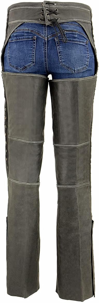 Milwaukee Leather Premium Leather Motorcycle Riding Chaps for Women Bikers - Image 2