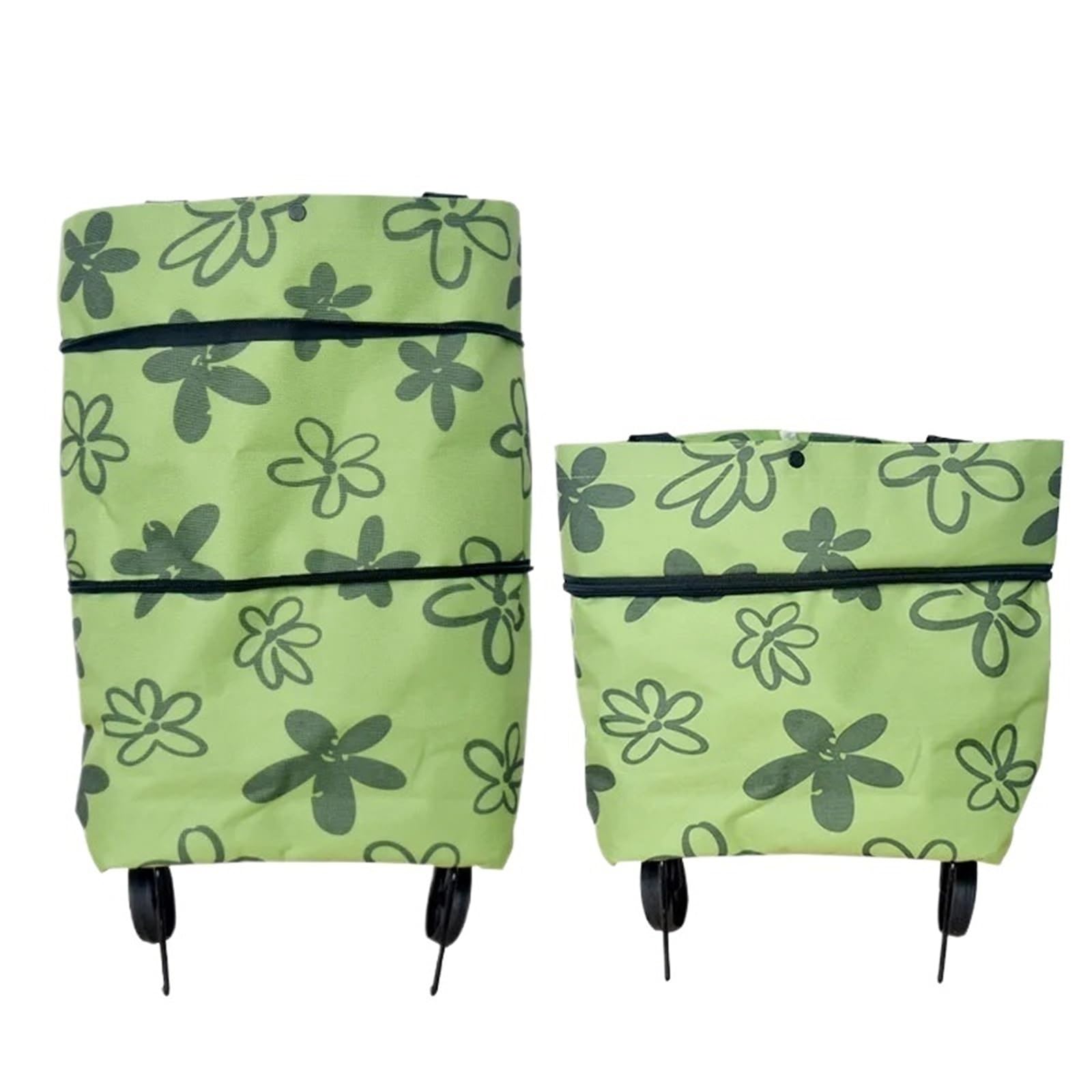 Foldable Shopping Bag with Wheels 1pc Shopper Bag Folding Shopping Cart Wheels Oxford Cloth Trolley Handcart Household Supermarket(Color04)