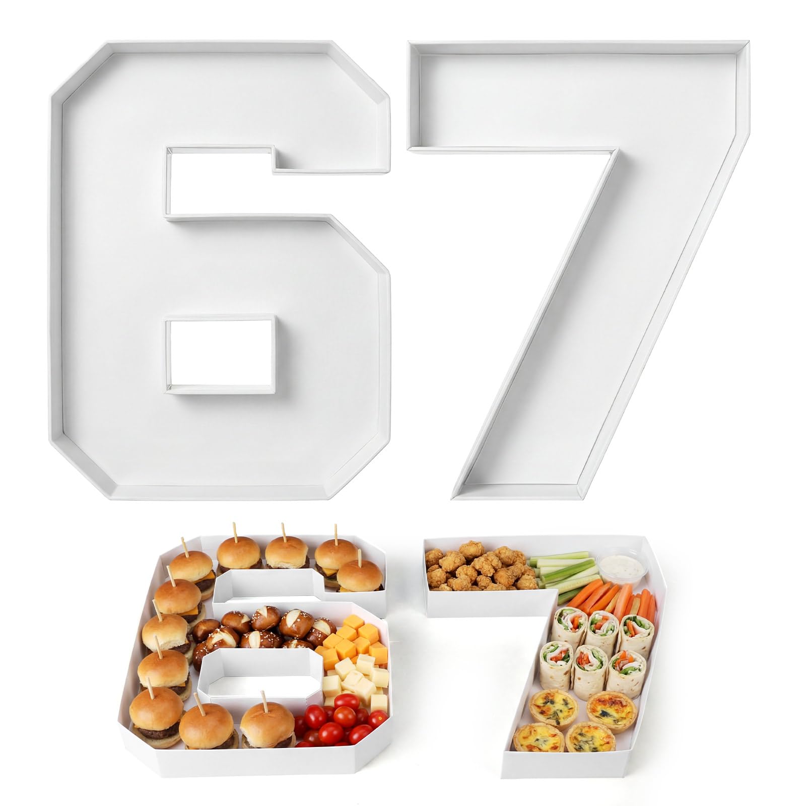 Photo 1 of Acellegic 6 7 Themed Fillable Tray - 10'' Cardboard Food Tray