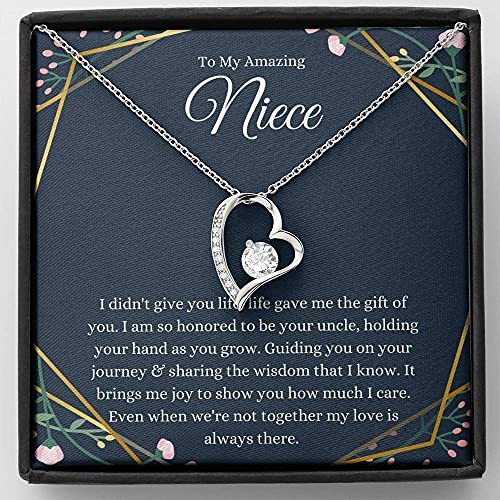 Message Card Jewelry, Handmade Necklace- Personalized Gift Heart, To My Niece Gift From Uncle, Niece Necklace, Niece Christmas Gift, Niece Jewelry, Present For Niece s Birthday Gift, Uncle To Niece