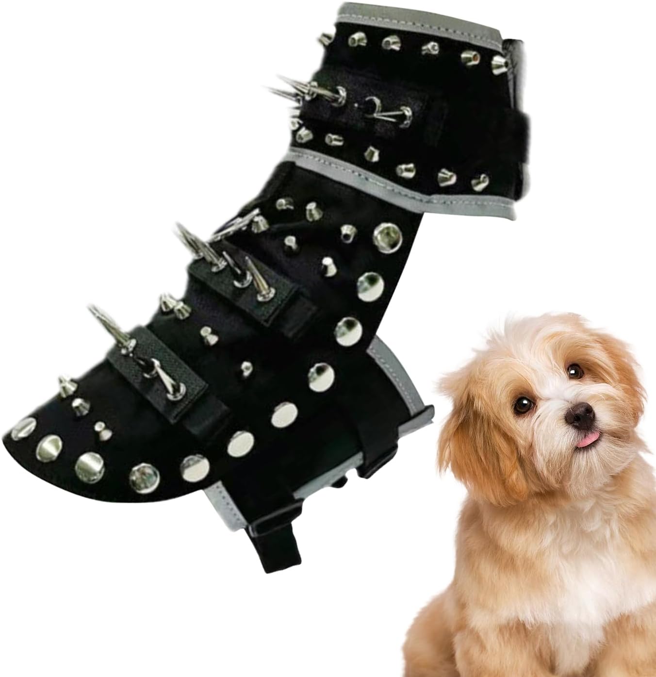 Dog Security Vest - Spiked Reflective Pet Harness, Waterproof Adjustable , Anti Safety Jacket, Durable Outdoor Jacket, Comfortable Safe Pet Clothes | Protective h