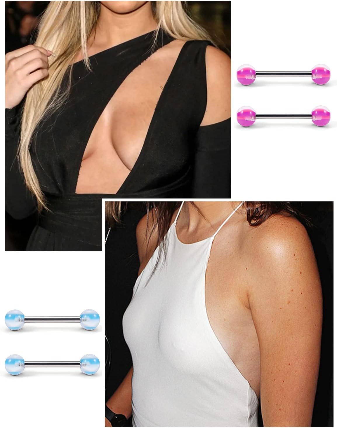 100pcs 14g Tongue Rings Nipple Rings for Women Men Surgical Stainless Steel Tongue/Nipple Piercing Jewelry Plastic Metal Tongue Ring 16MM Acrylic Straight Barbells Body Piercing Jewelry - Image 6