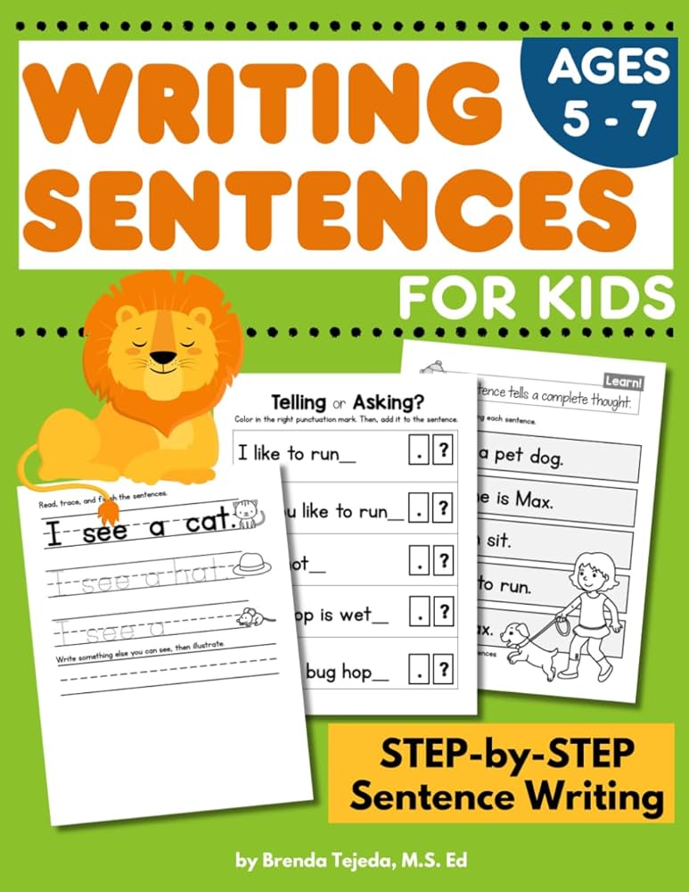Writing Sentences for kids: Step by step kindergarten
