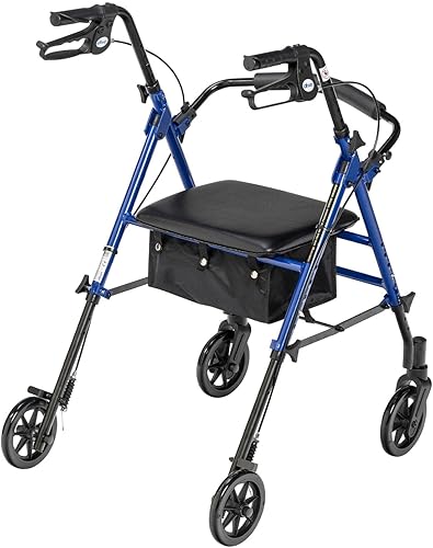 Miniatura 9 de Andadera de altura ajustable de 300 libras con ruedas de 6 pulgadas RTL10261RD rojo 1