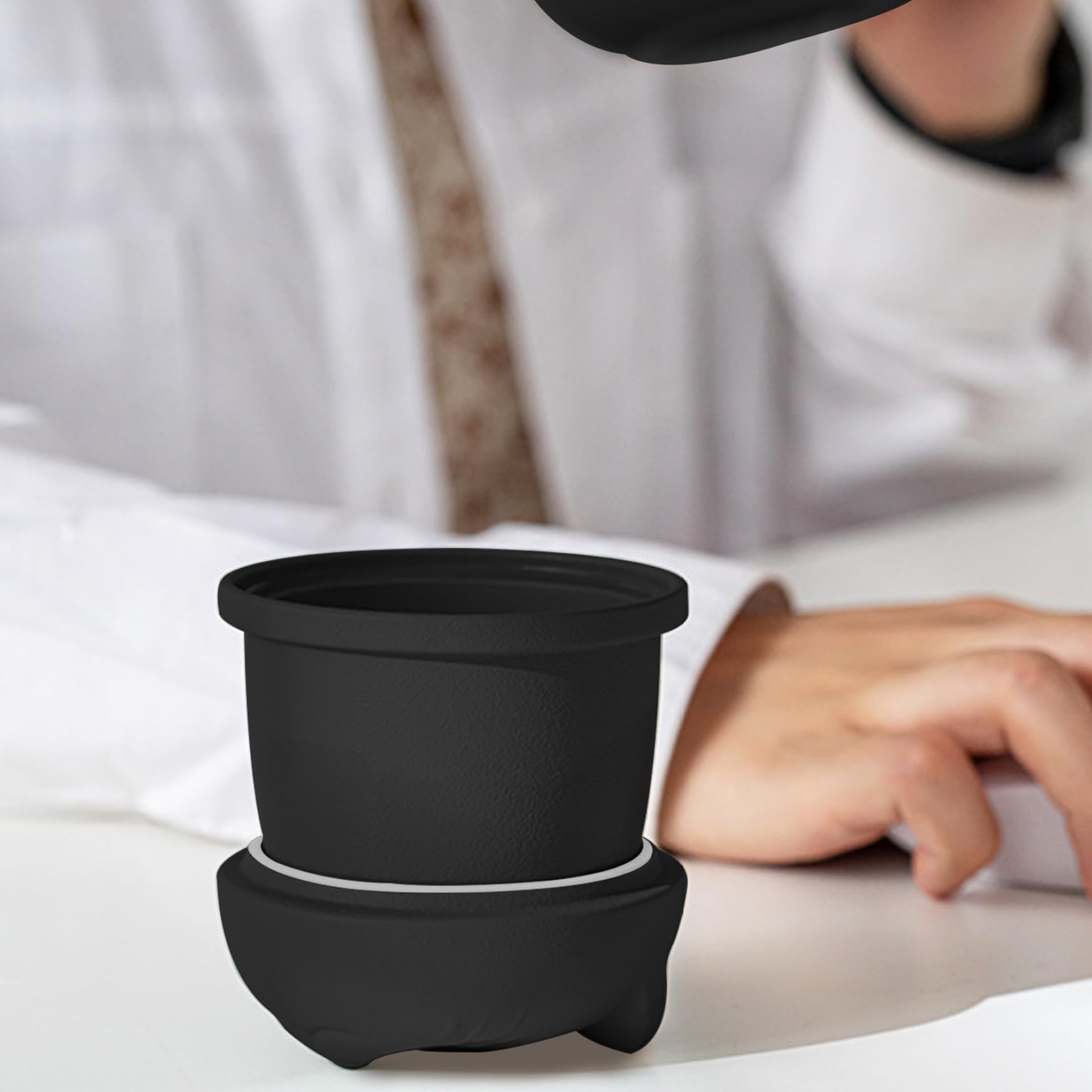 Tazza infuser per tè tazza di tè carino tazza di tè tazza di tè con coperchio e filtro per immergere tè a foglie sciolte, regalo per le vacanze, regalo di compleanno, casa calda 400 ml (nero)