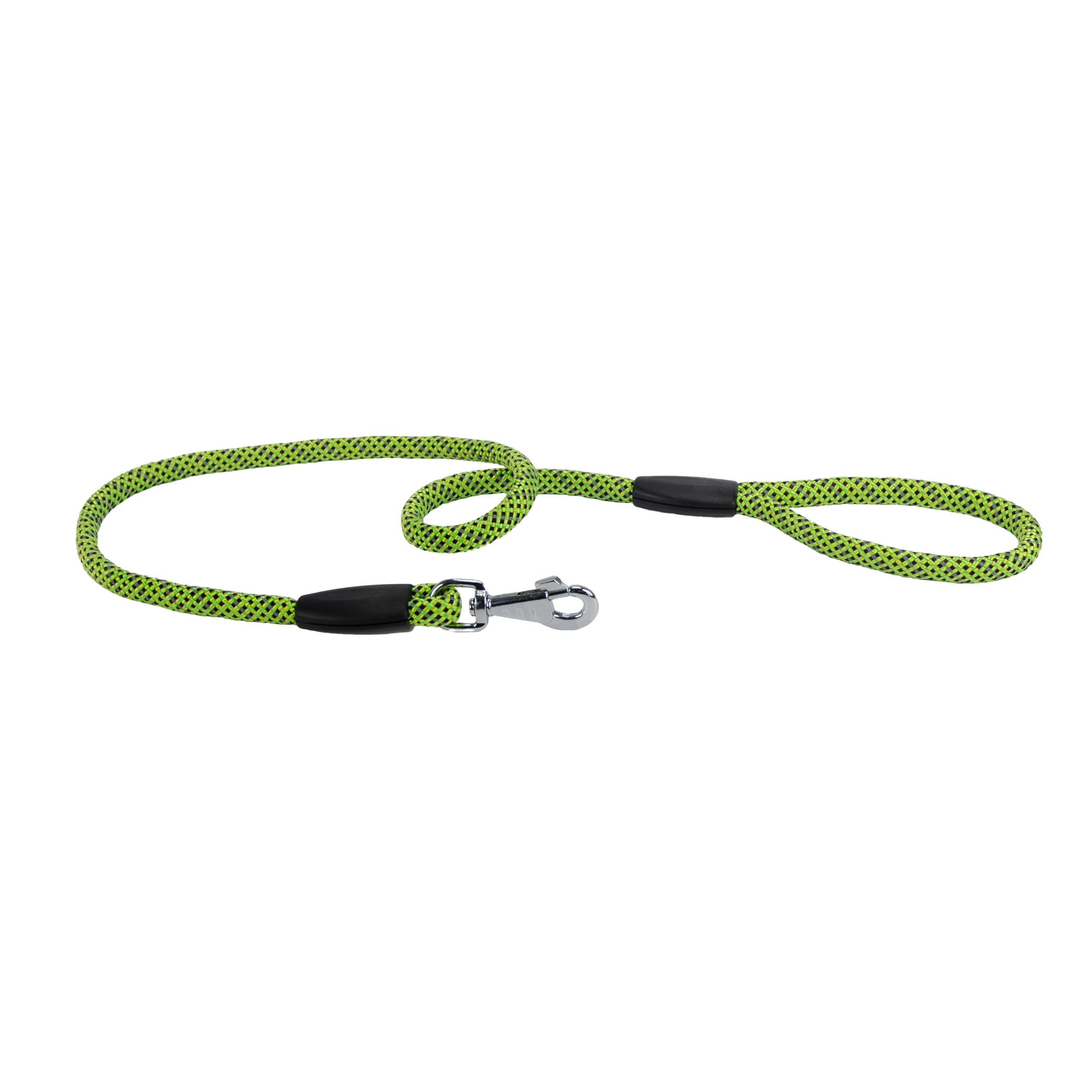 Ferplast SPORT REFLEX Dog Lead, Reflective Lead, Nylon Cord with Metal Snap Hook, Handle for Safe Control, Length 120 cm, Green