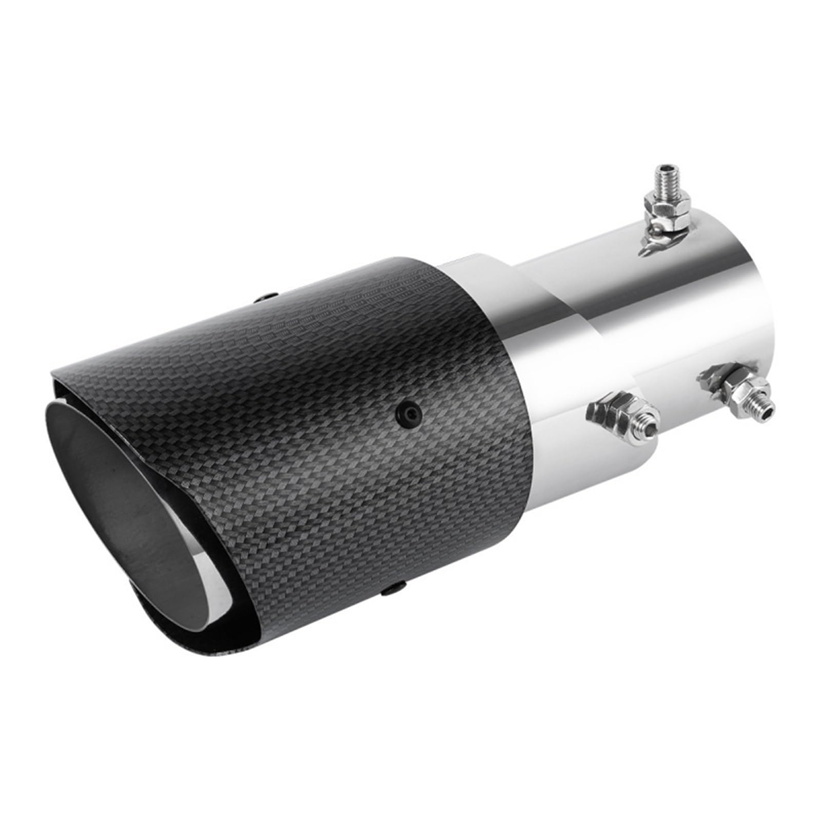 Car Silencer Pojedyncza rura z włókna węglowego obudowa ABS wydechowa samochodu uniwersalny regulowany ogon płomień Decor głowica ochronna niezbędne akcesorium(Straight Edge Non lu)