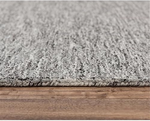 Miniatura 3 de Winston - Alfombra de área moteada de 7 pies 9 pulgadas x 9 pies 9 pulgadas color gris sólidocarbónnegro