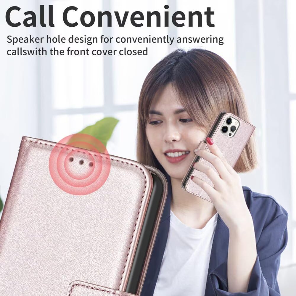 YKNIUFLY Cover per Nokia C12 Pro, Pelle PU Premium Magnetico Flip Case Custodia, Slot per Schede, Funzione Staffa, Portafoglio Cover per Nokia C12 Pro.(Rosso