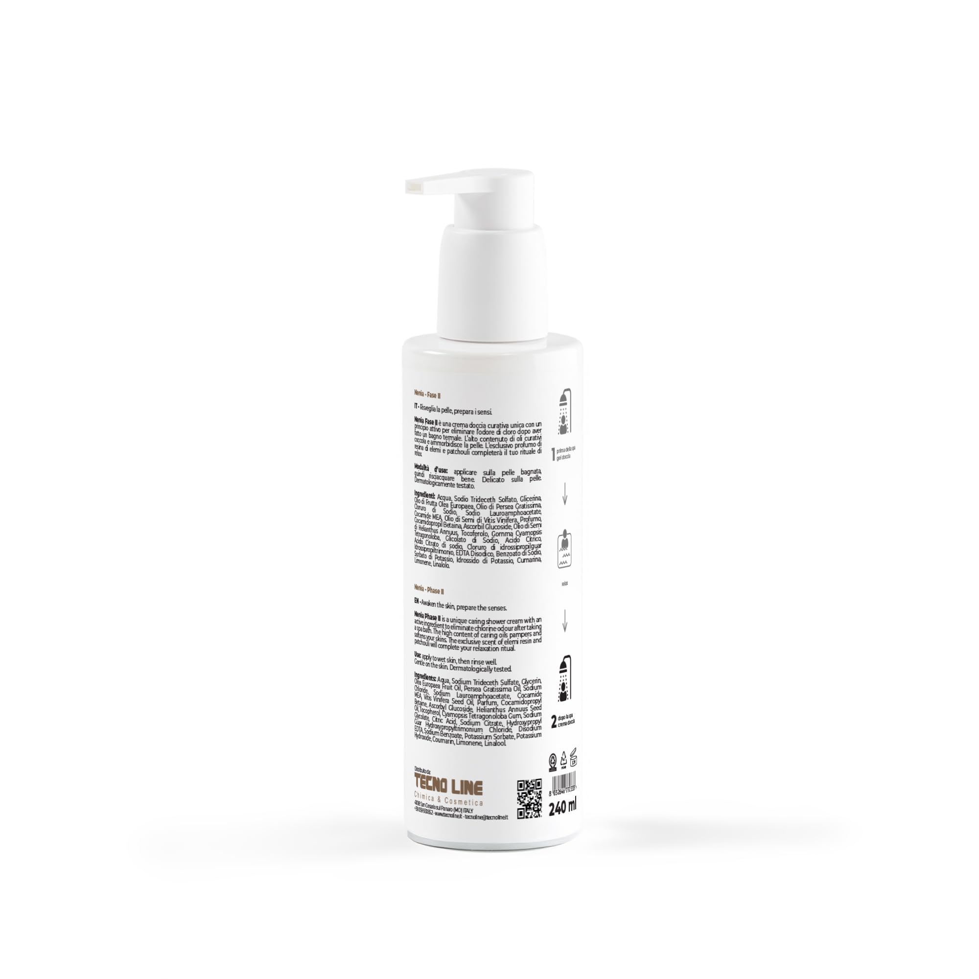 Neréa Fase II, Crema Doccia Dopo Spa, 240 ml | Aiuta a Ridurre l'odore di Cloro, Lascia la Pelle Morbida e Profumata, Dopo Spa, Idromassaggio e Piscina