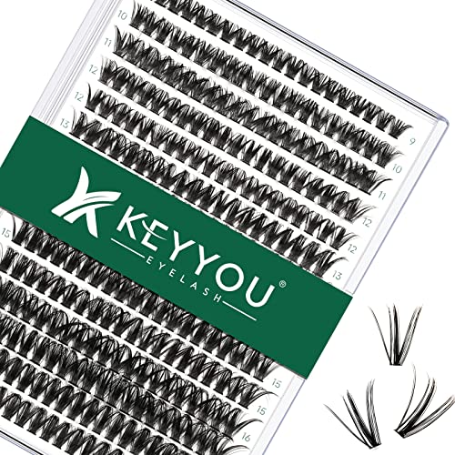 KEYYOU Lash Clusters, 50D 9-18MIX for DIY Natural Volume