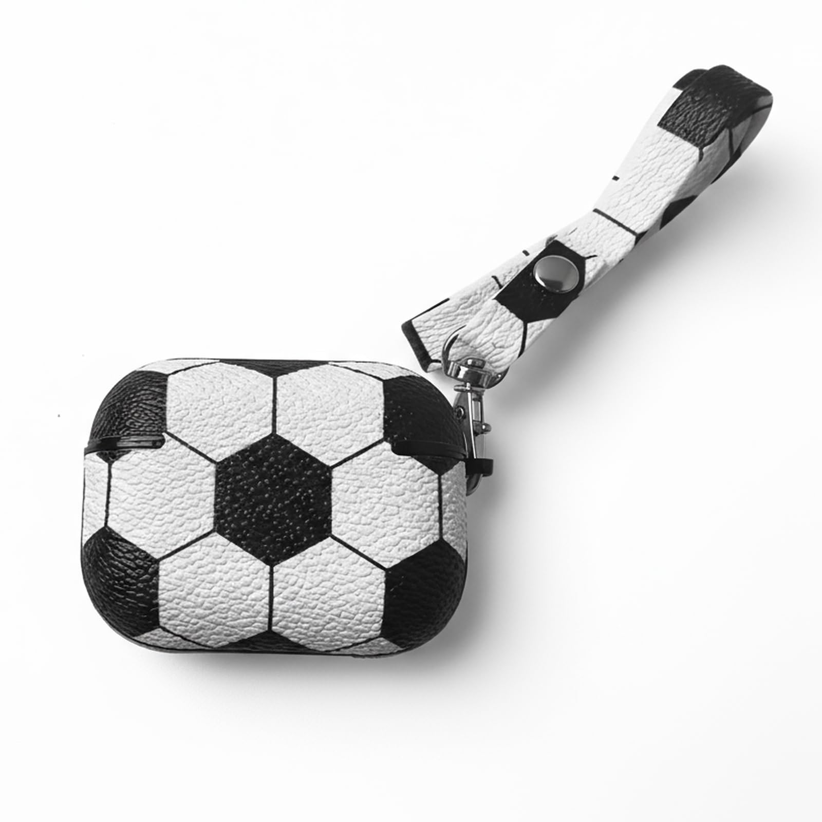 Soccer Case for AirPods Pro 2, 3D Sports Ball PU Leather Protective Cover with Lanyard Keychain, Shockproof Case for Apple AirPods Pro 2nd/1st Generation - Gifts for Boys &amp; Men