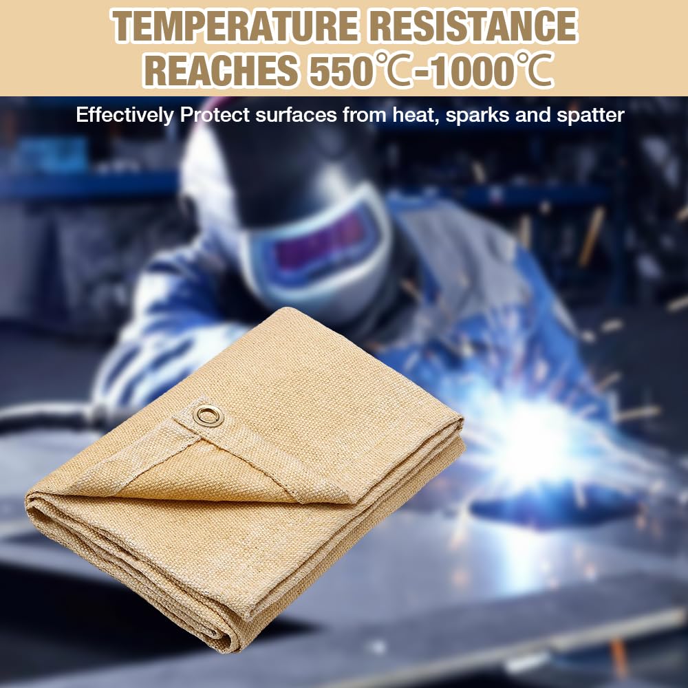 Couverture de Soudage Ignifuge, Couverture de Soudage Robuste 1,2 x 1,8 m, Couverture de protection en fibre de verre, pour une utilisation domestique, pour la soudure professionnelle et robust