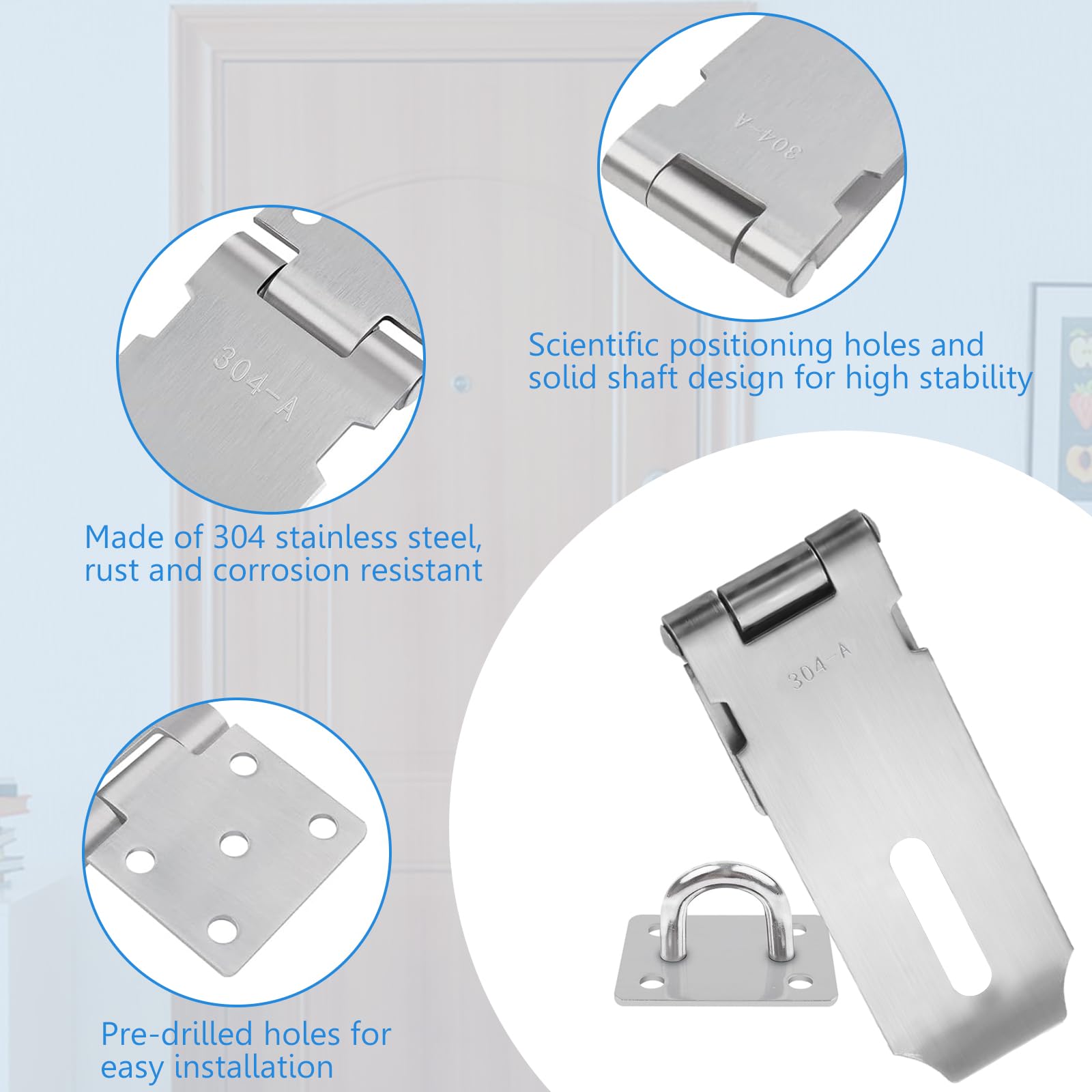 Coffret De Forets Pour Perceuse Cadenas Fermoir Loquet Porte 6 Pouces, Moraillon Pour Cadenas Verrou Porte Exterieur Avec Vis Inoxydable Loquet Porte Pour Porte Tiroir Placard Noir 80266557