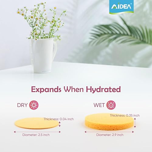 Miniatura 4 de AIDEA Esponjas faciales comprimidas, 100 % celulosa natural, esponjas cosméticas profesionales para spa para limpieza facial, masaje de piel,