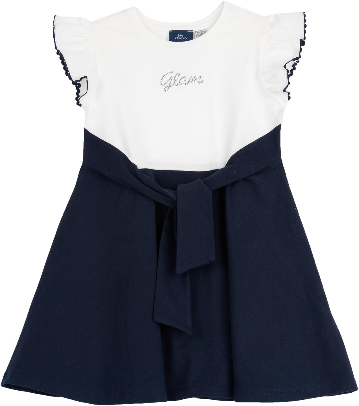 Chicco, Vestito Bambina, Vestito Elegante a Maniche Corte, in Cotone Leggero, Ideale Come Abito Cerimonia, Abbigliamento Bambina, Designed in Italy