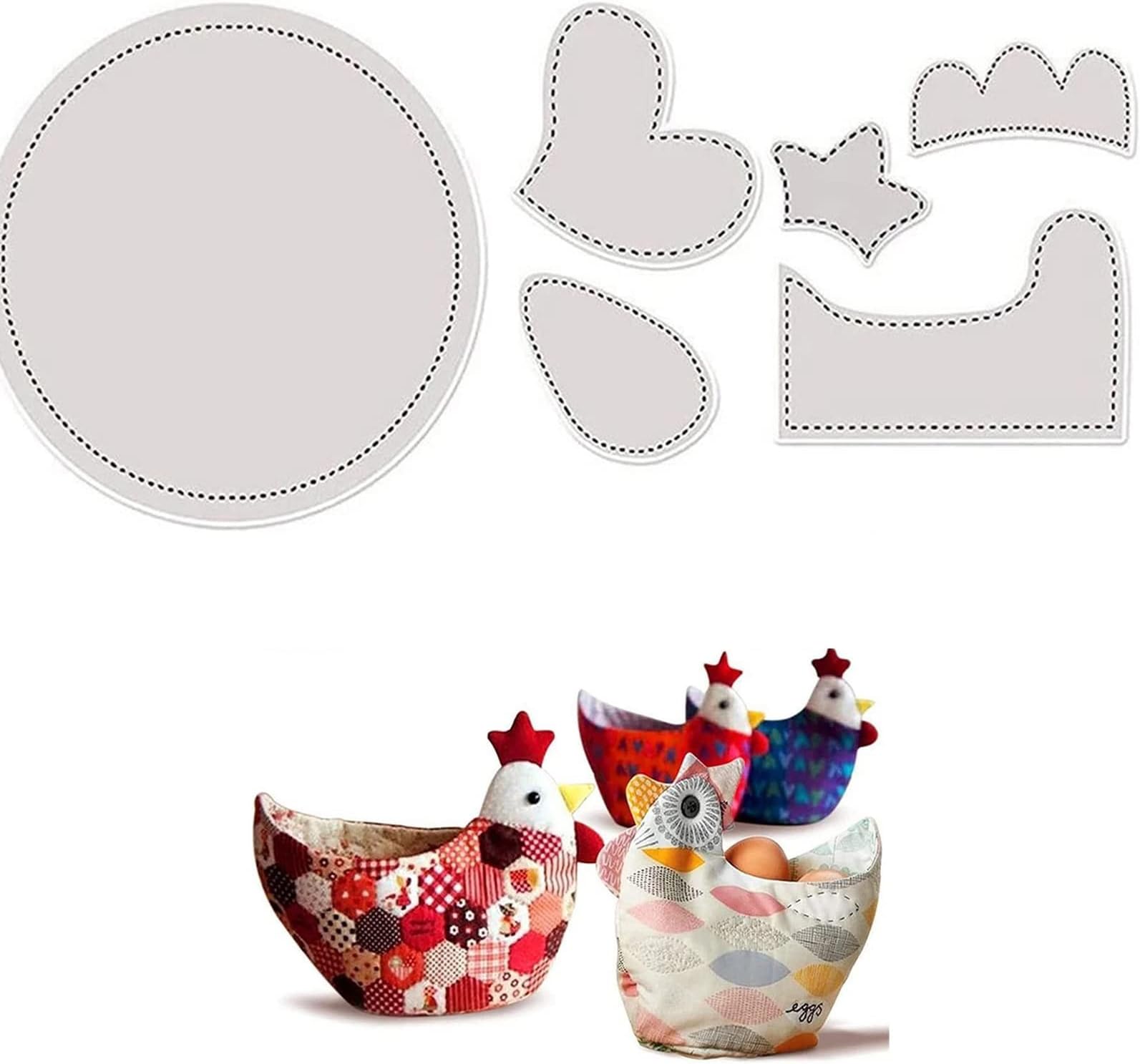 Chicken Bowl Cozy Pattern Template, 6pcs Easter Eggs