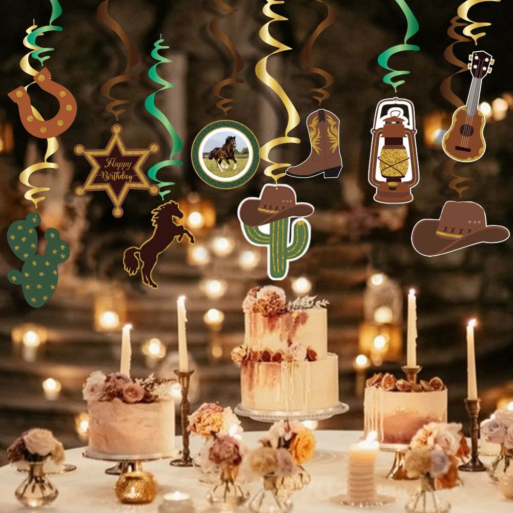 De Partijkaart Van De Cowboy Gelukkige Verjaardag Met Cake En Cowboyhoed Image88514467