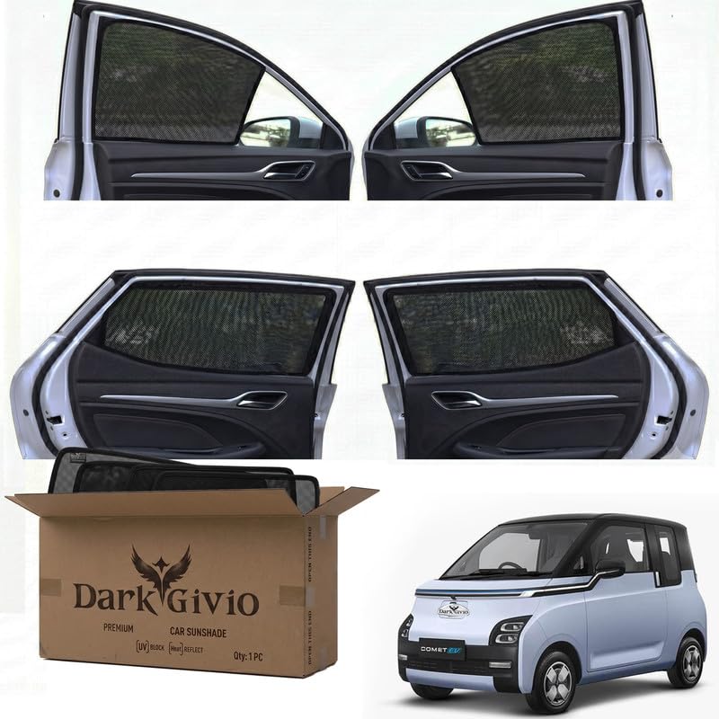 Image of Car Window Sun Shade Protector for Comet | Exact Fit Non-Magnetic Half Cut Sunshade (Set of 4 /6) | UV Blocker Side Window Car Curtains & Interior Accessory