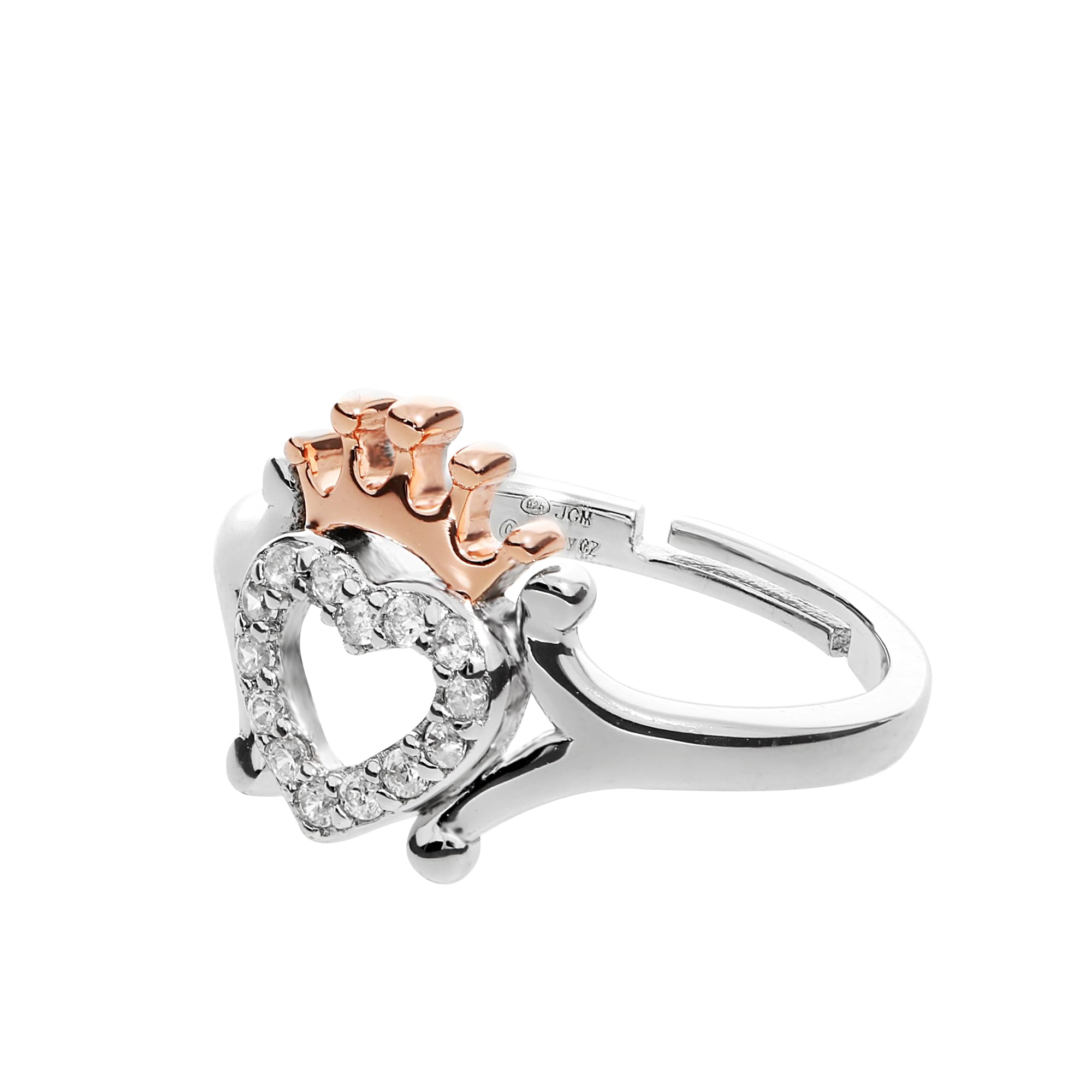 Disney Anello Principessa, Argento Sterling con Corona di Zirconi per Bambini e Ragazze, Gioielli