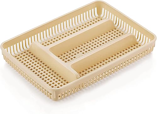 Miniatura 5 de JRM - Organizadores de cajones de escritorio de plástico bandeja organizadora de escritorio divisores de cajones para oficina cocina baño gris