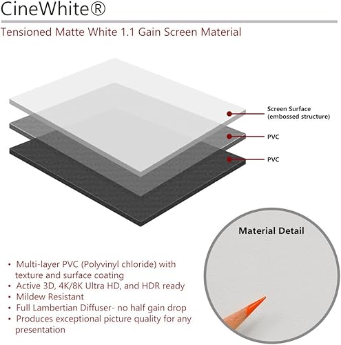 Miniatura 7 de Elite Screens Evanesce Tab-Tension B, 92 pulgadas diagonal 169, 4K  8K HD, pantalla de proyector tensada en pestaña eléctrica empotrada en el techo,